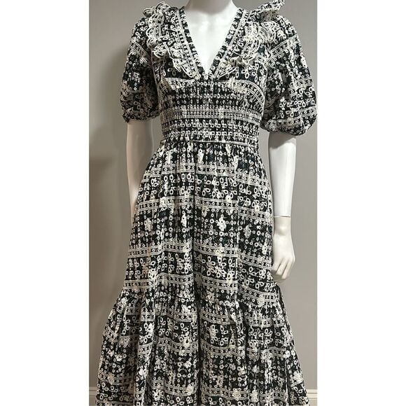 En Saison Alessandra Cotton Eyelet Midi Dress Size Small - Picture 9 of 16